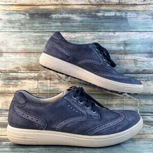 Ecco Hybrid Golf Shoe Womens 8-8.5 Blue Leather Water Resistant Spikeless